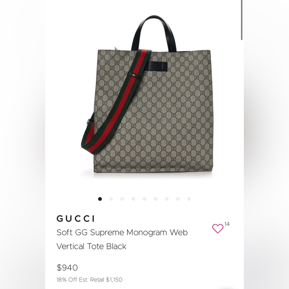 Soft GG Supreme Monogram Web Vertical Tote Bag - Picture 9 of 9